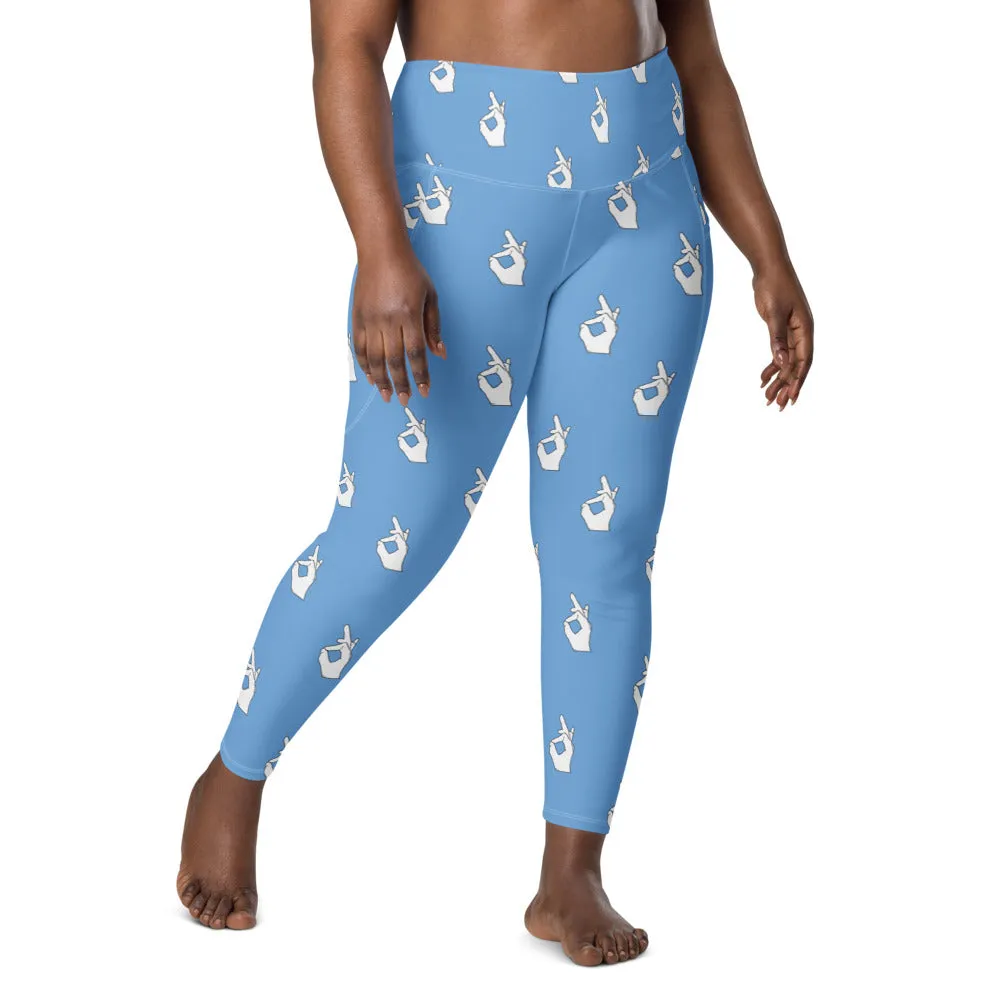 Descendants of The Island Jody Blue Hand Pattern Leggings with pockets