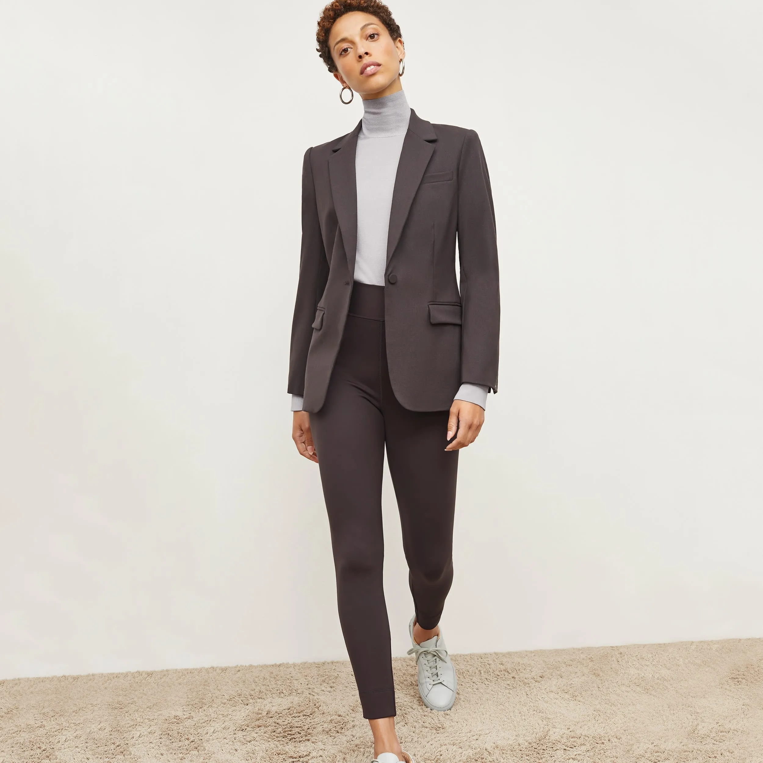 Elizabeth Turtleneck - Silk Jersey :: Pale Gray