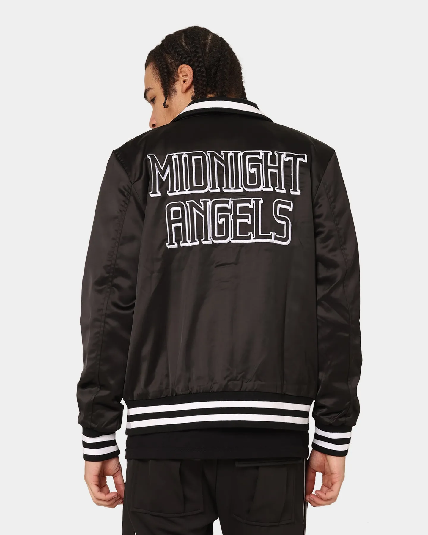 En Noir Inc Midnight Satin Jacket Black