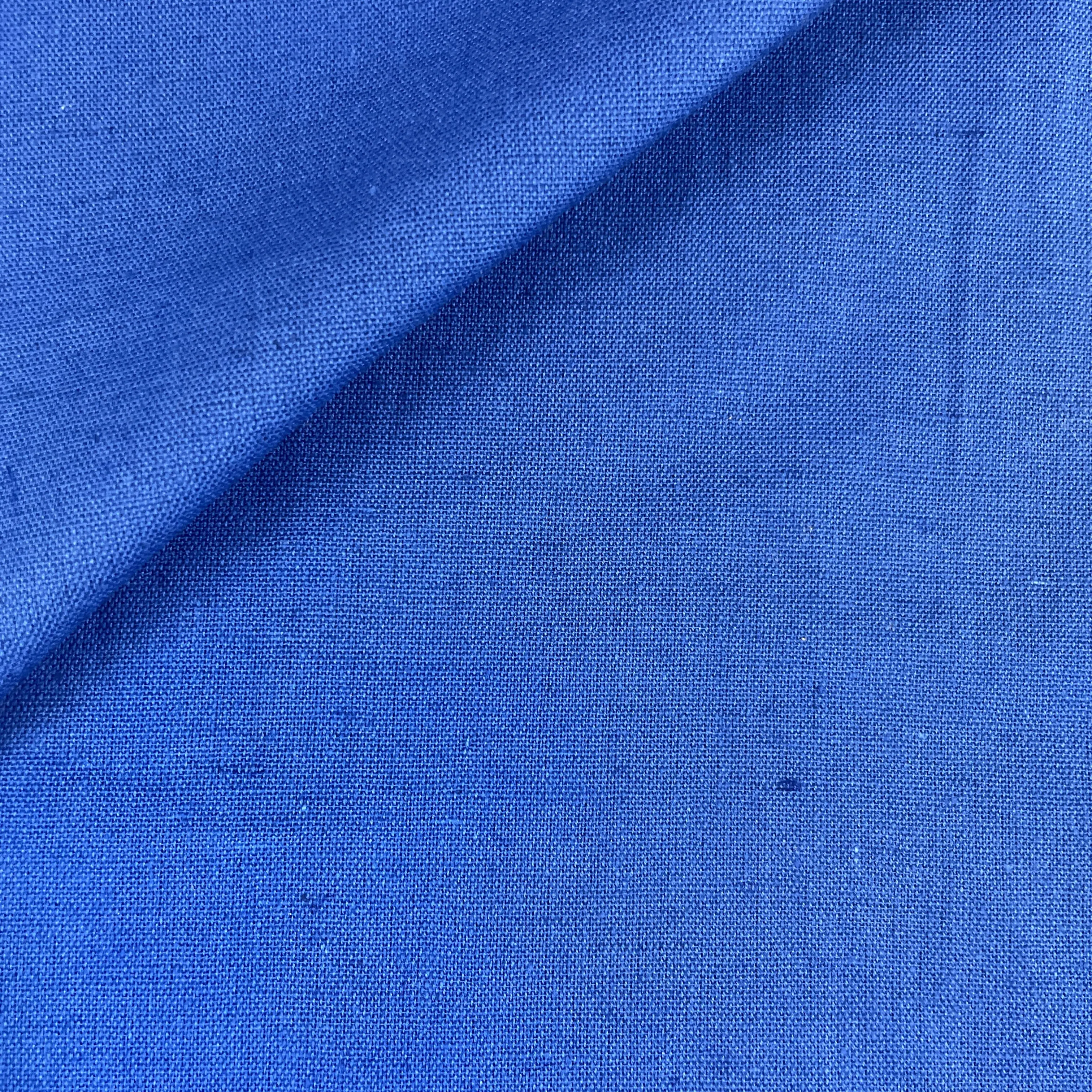 Exclusive Cotton Linen Slub Dark Blue Solid Fabric Fabric