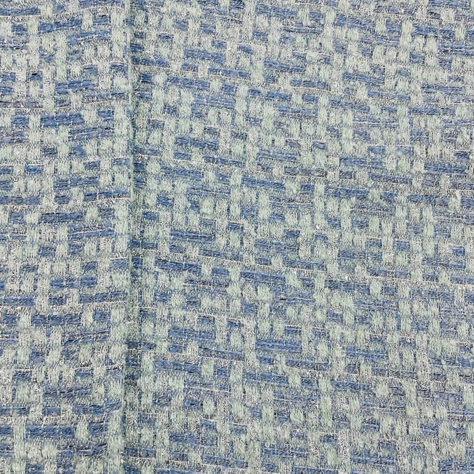 Exclusive Sea Blue & Blue With Lurex Tweed Fabric