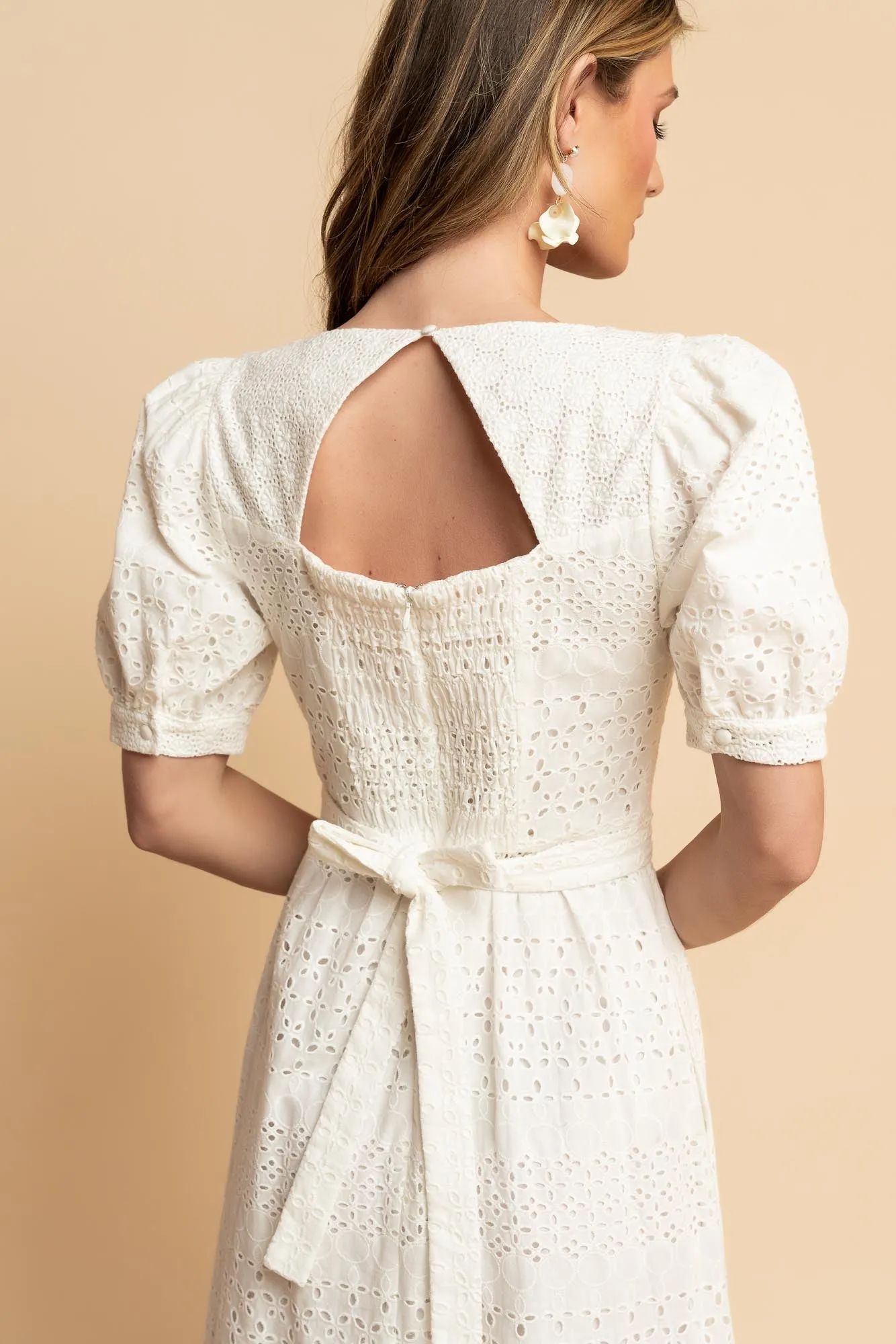 Eyelet Midi Dress