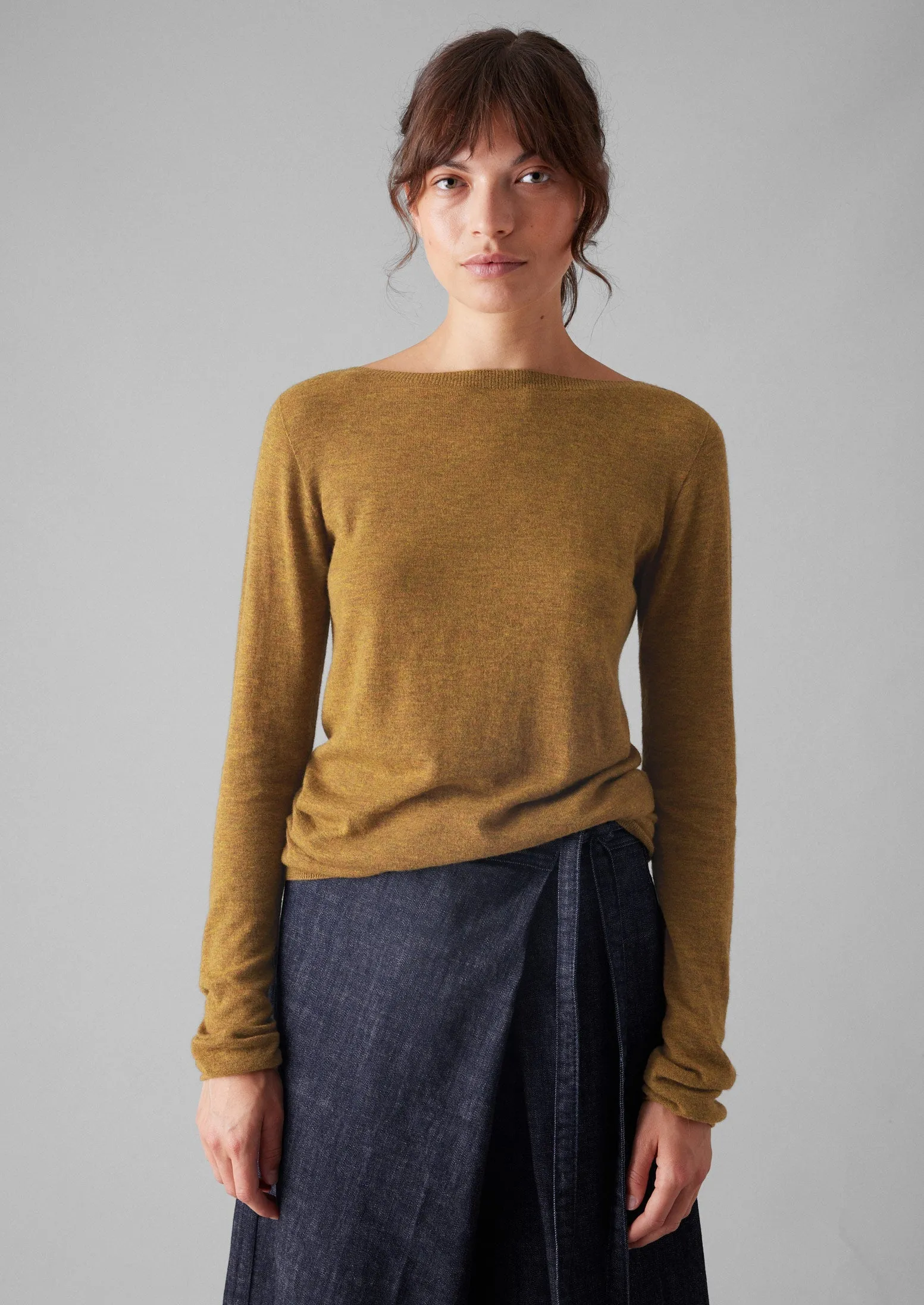 Fine Wool Cashmere Sweater | Tumeric