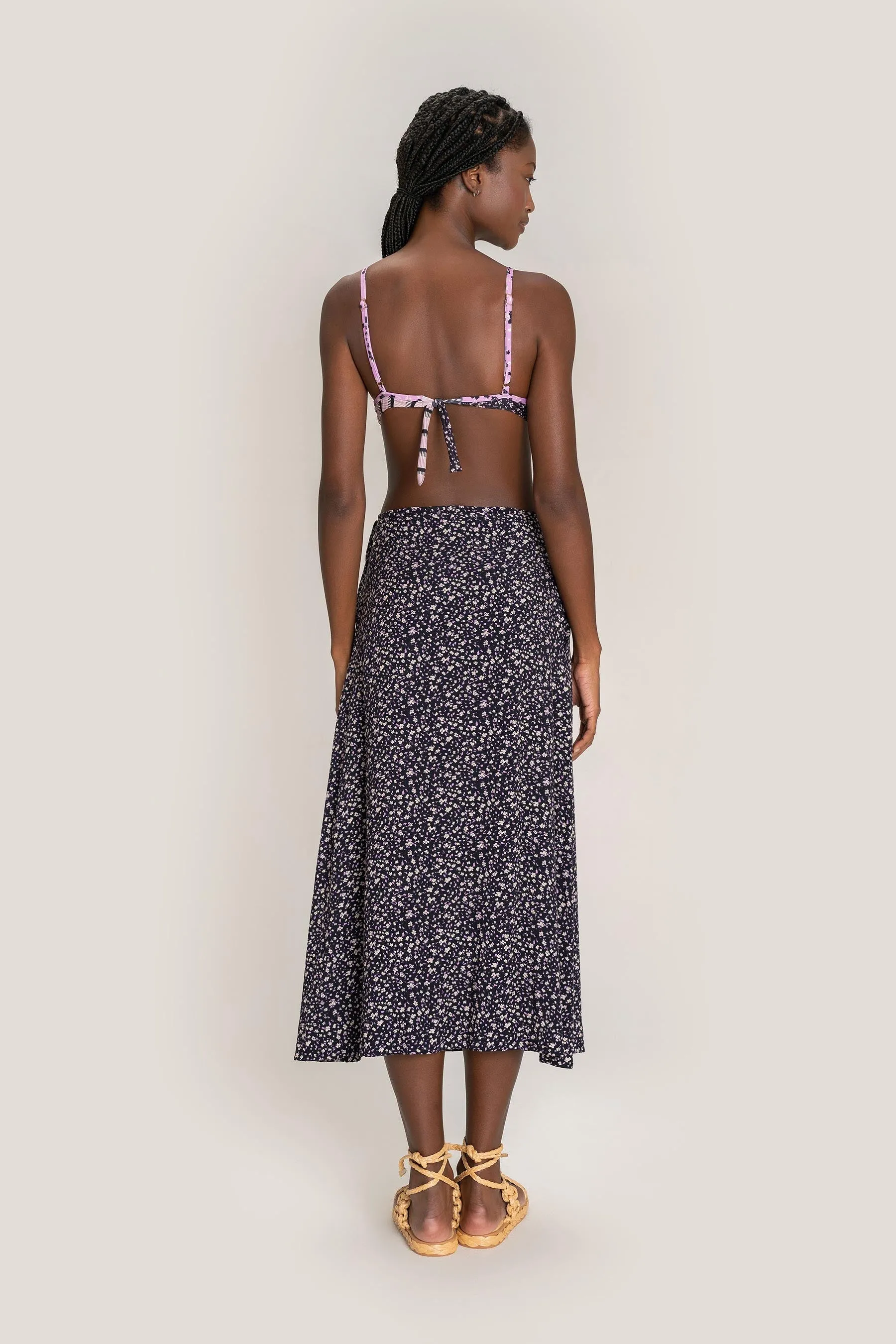 Flora Wrap Midi Skirt