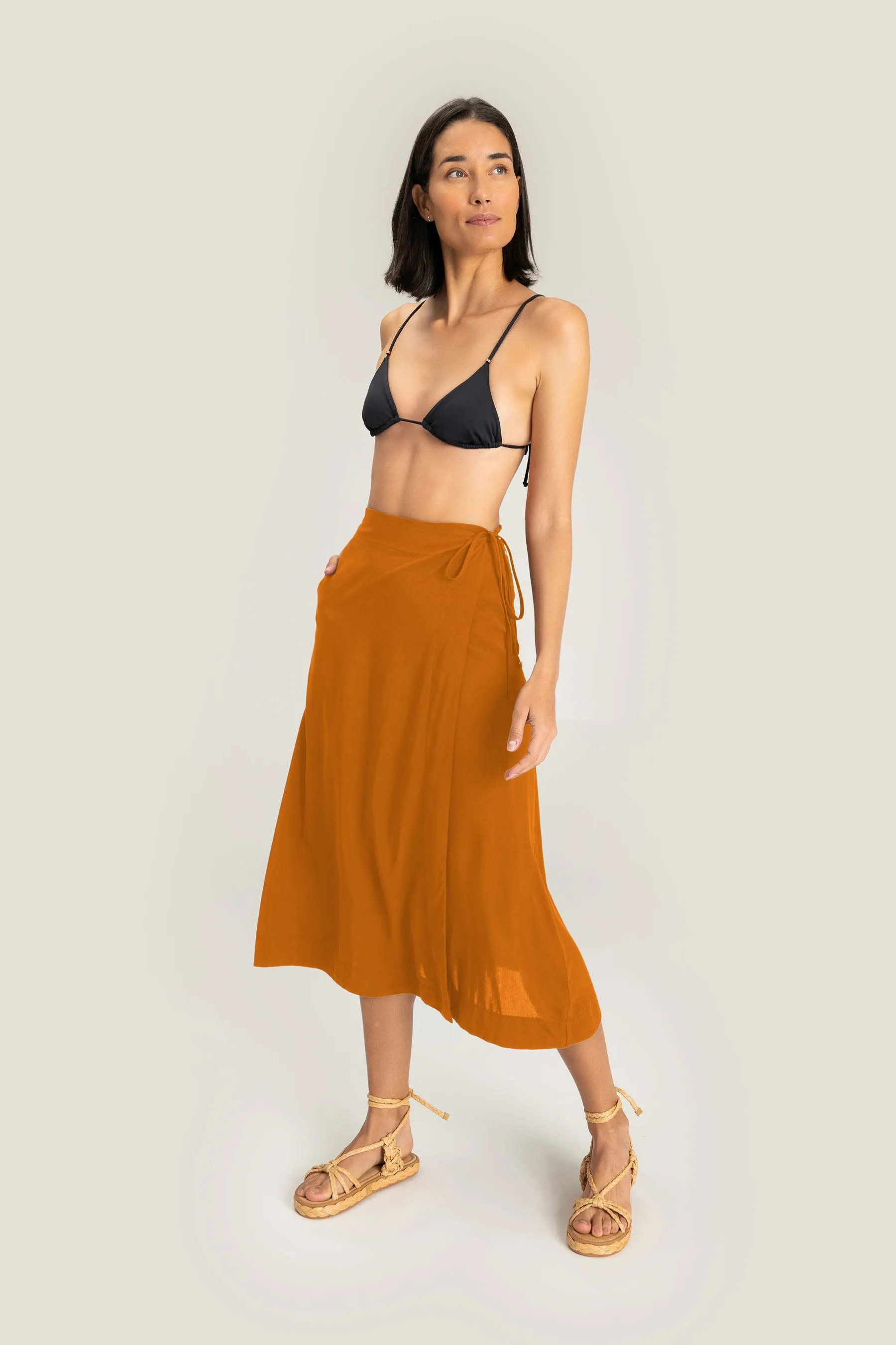 Flora Wrap Midi Skirt