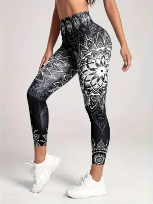 Floral Print HighWaist Stretch Leggings Stylish Womens Fashion