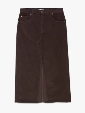 Frame - Corduroy Midaxi Skirt in Espresso