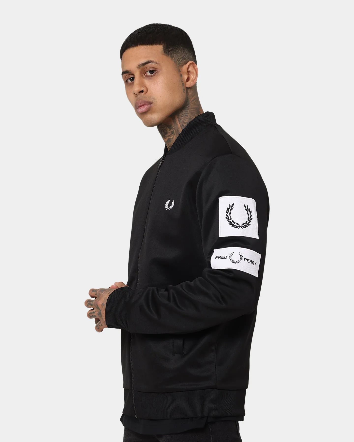 Fred Perry Badged Track Jacket Black