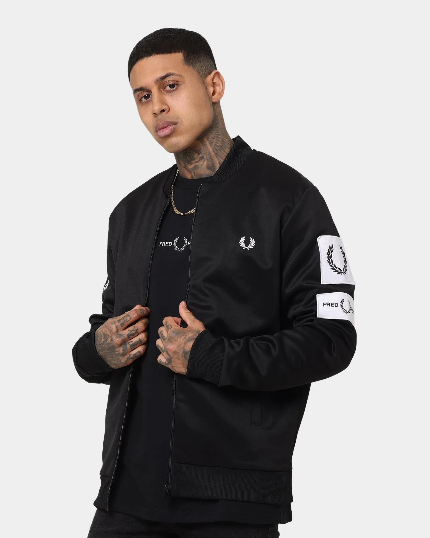 Fred Perry Badged Track Jacket Black