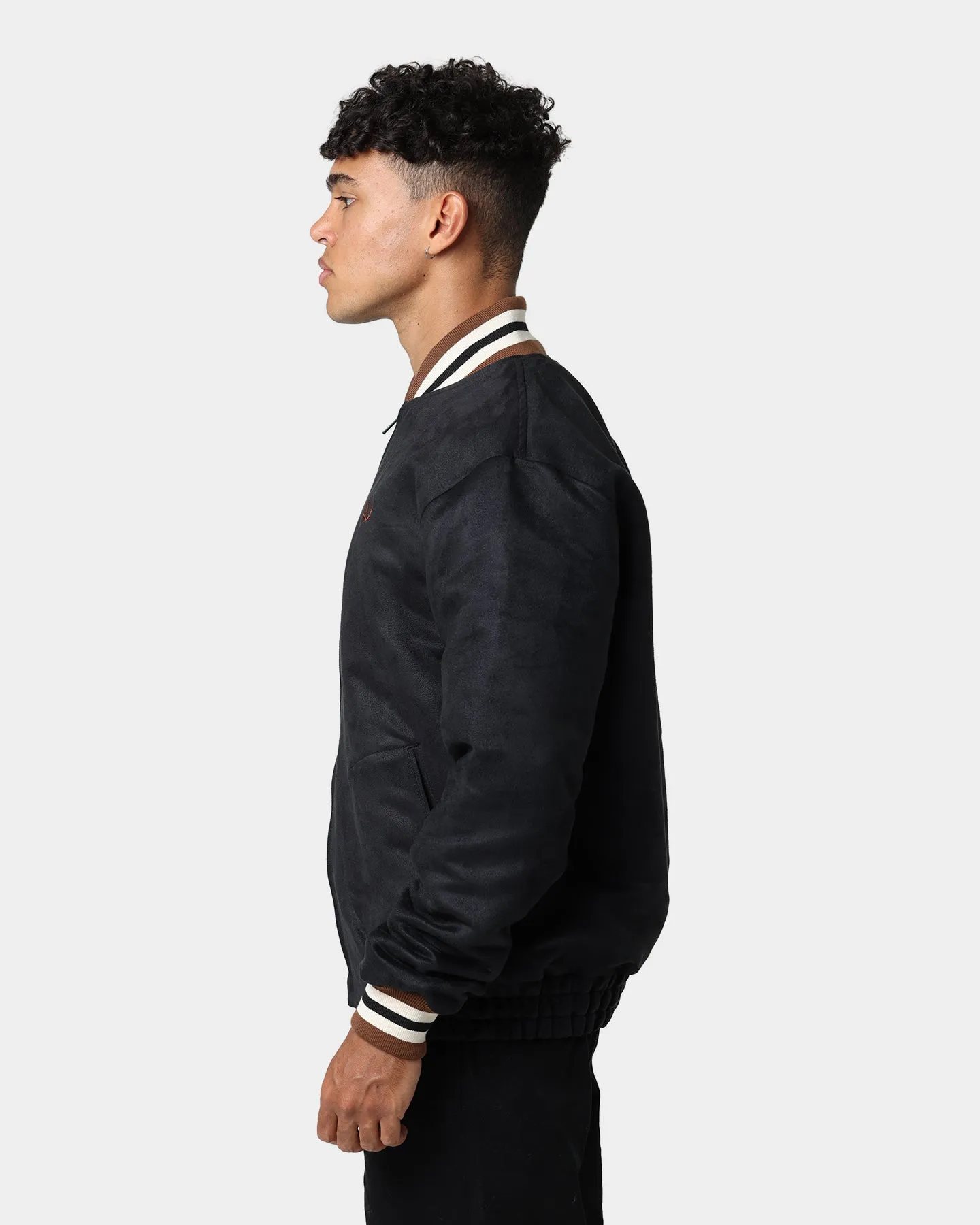 Fred Perry Suedette Tennis Bomber Jacket Black