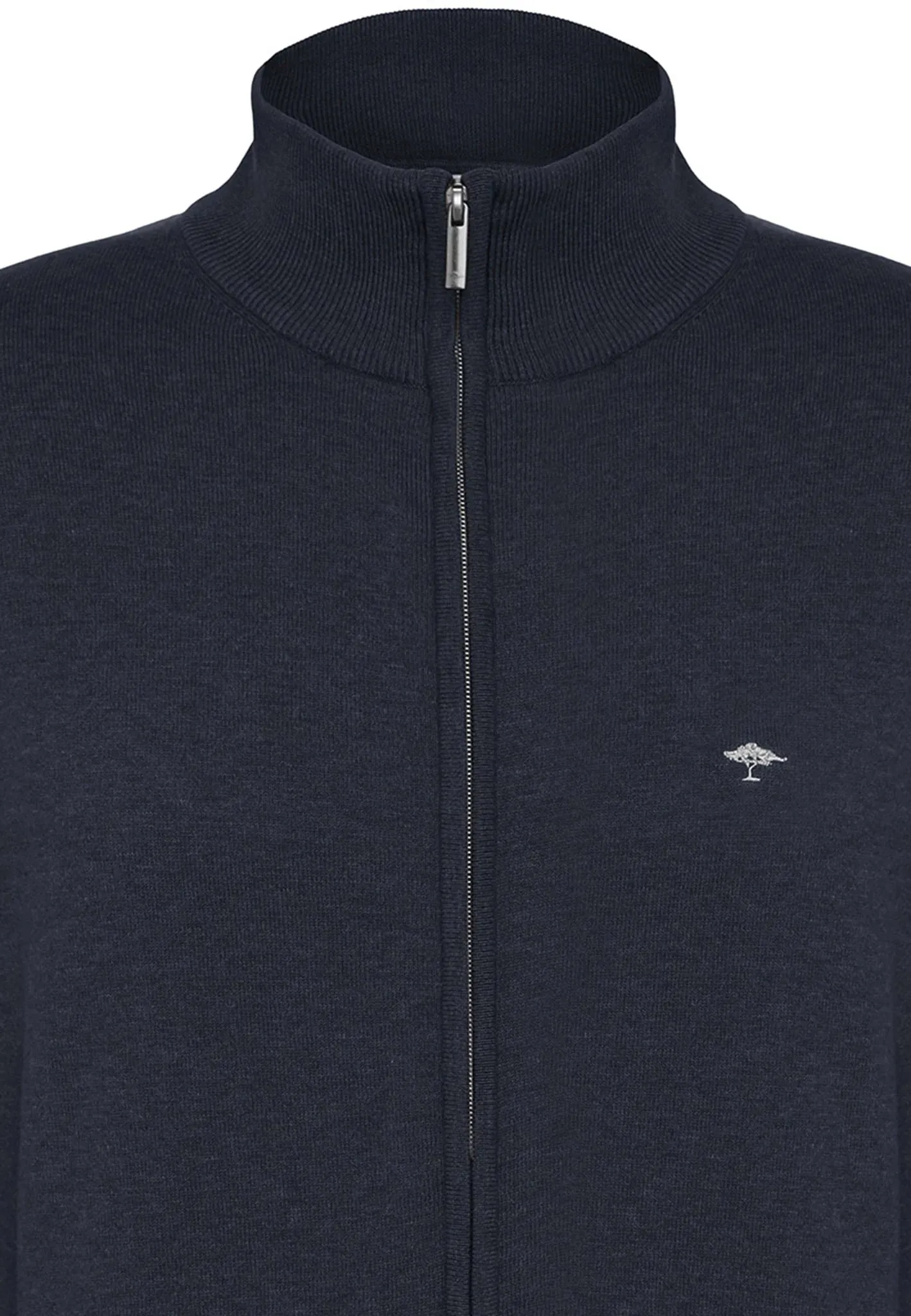 FYNCH HATTON Full Zip Cardigan - Men's Superfine Cotton – Navy