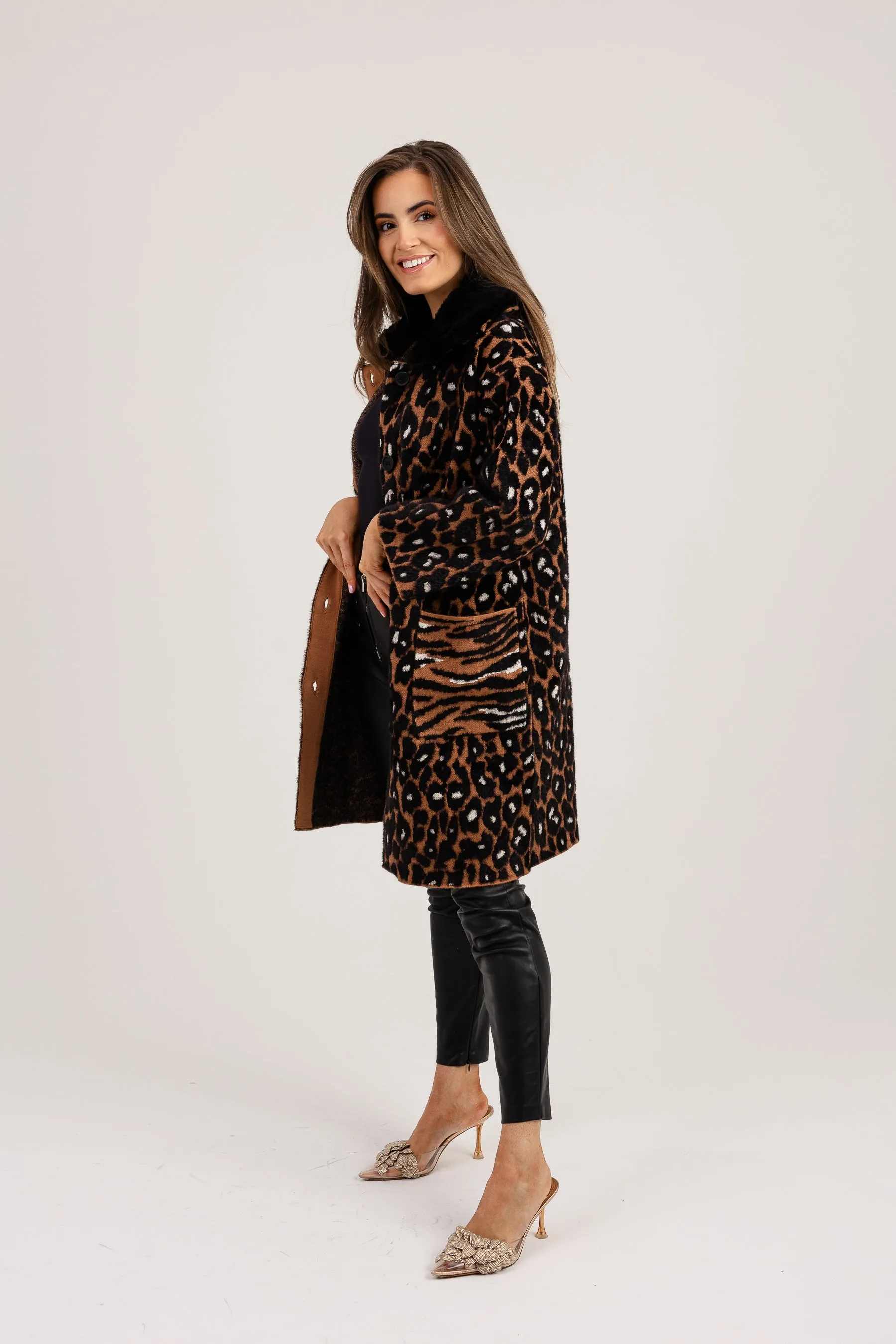 Georgia leopard print coat