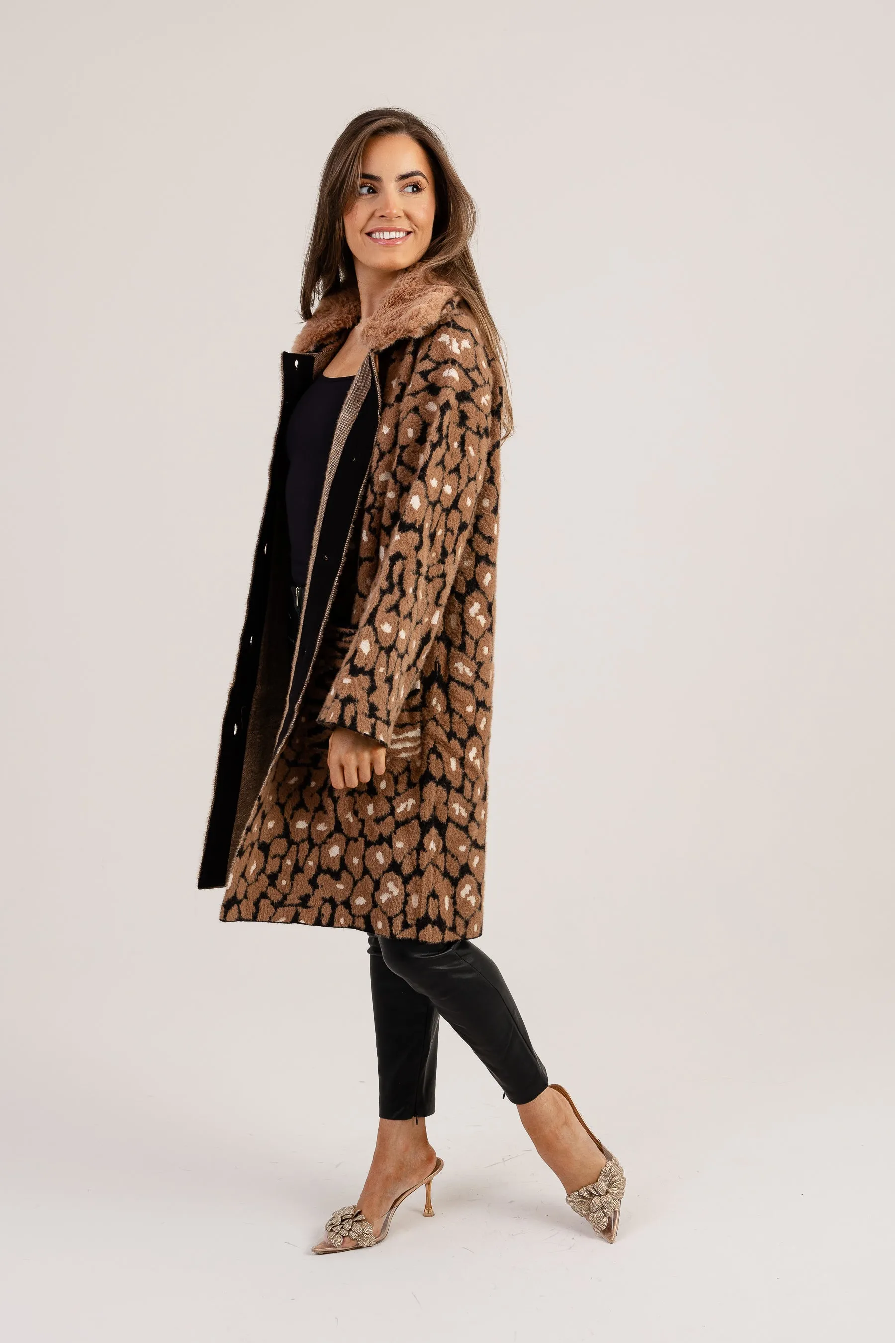 Georgia leopard print coat