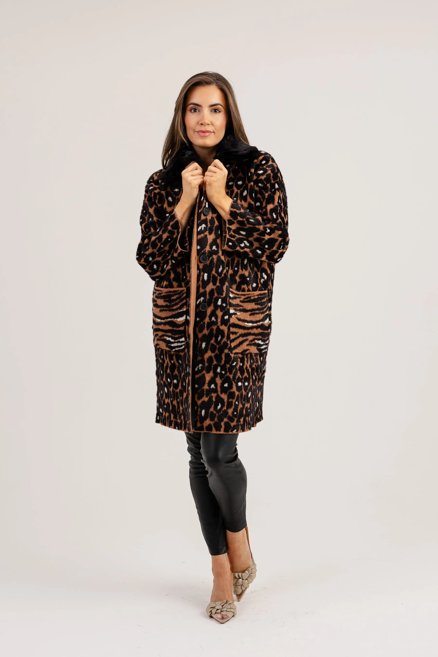 Georgia leopard print coat