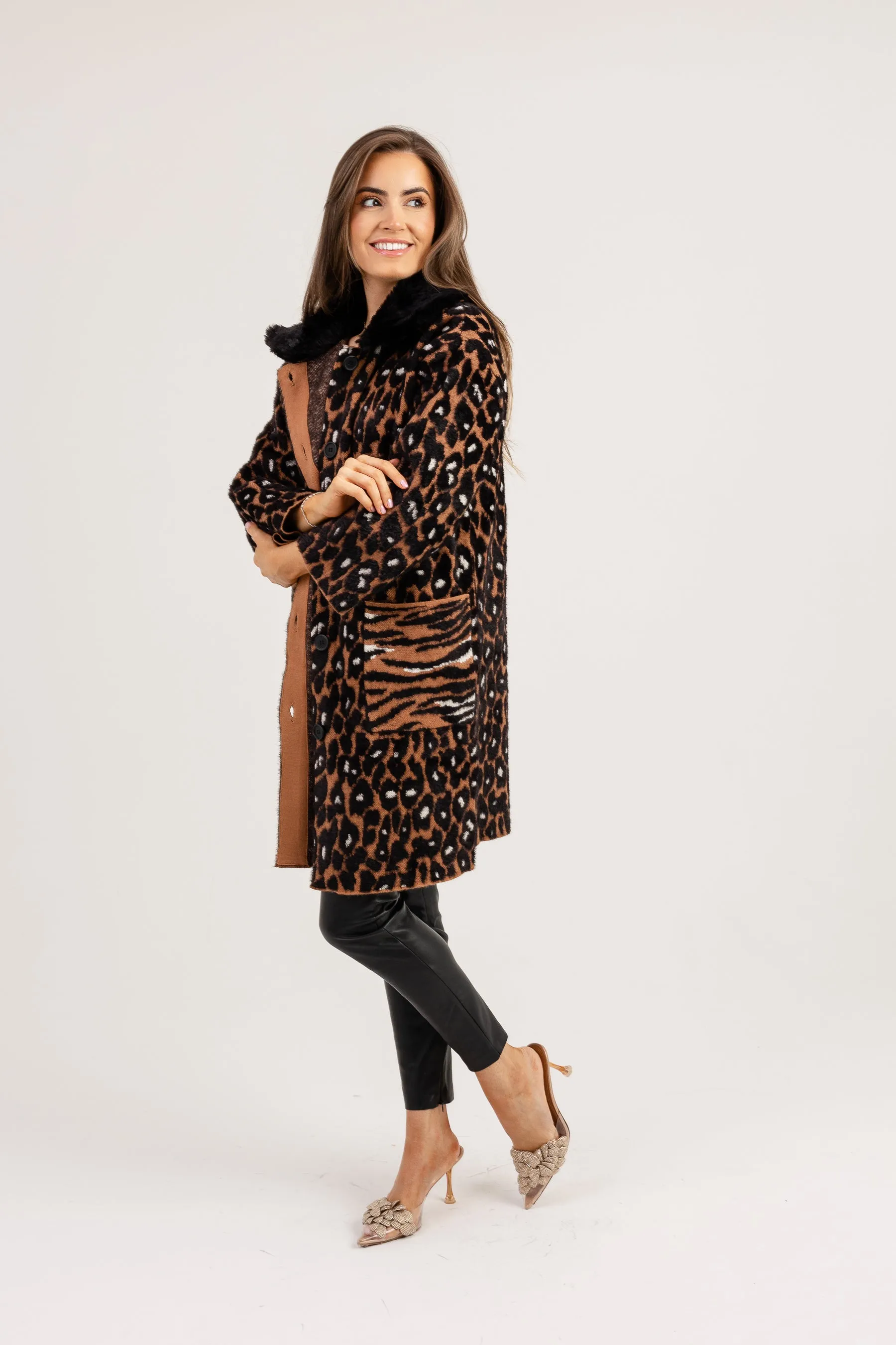 Georgia leopard print coat