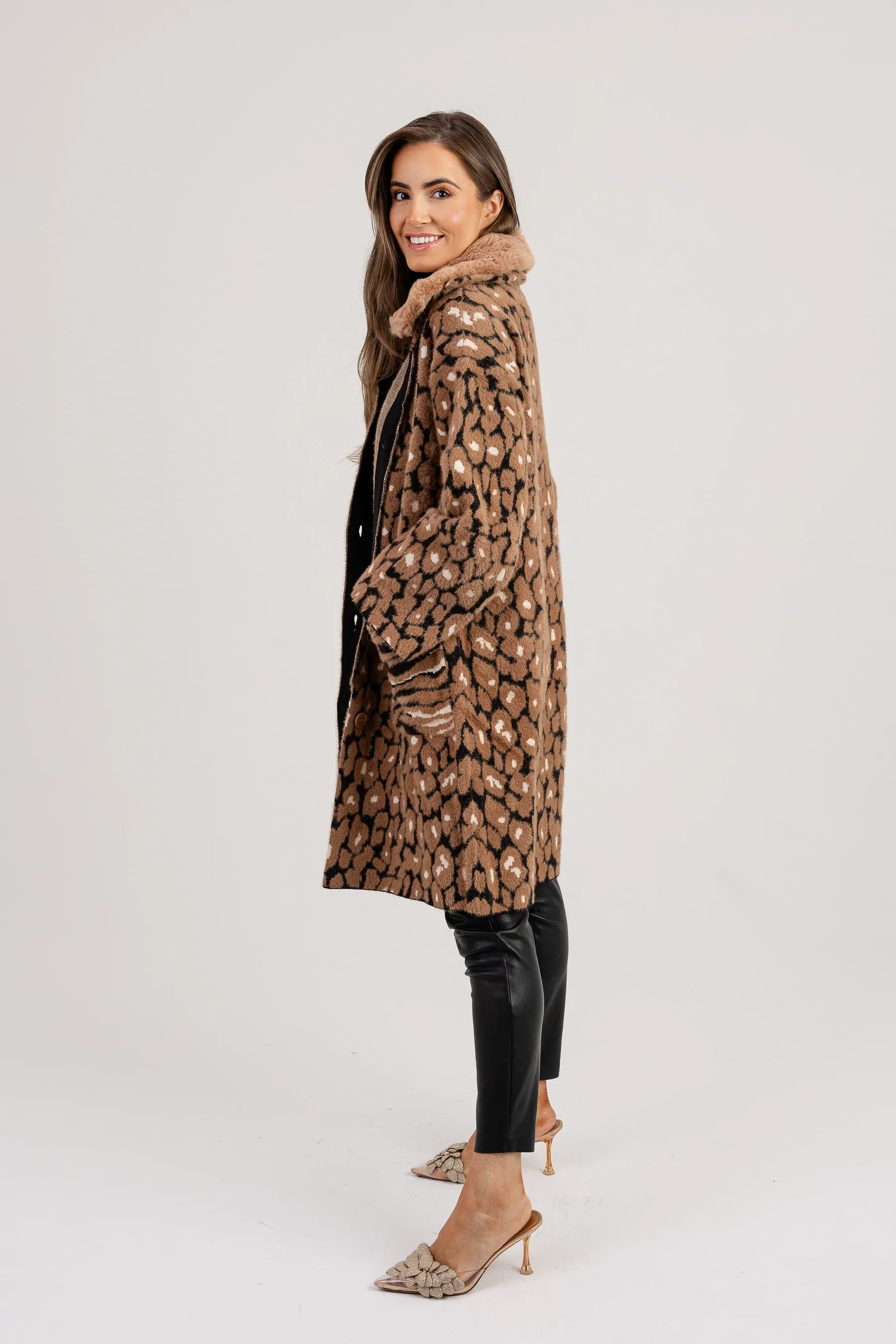 Georgia leopard print coat