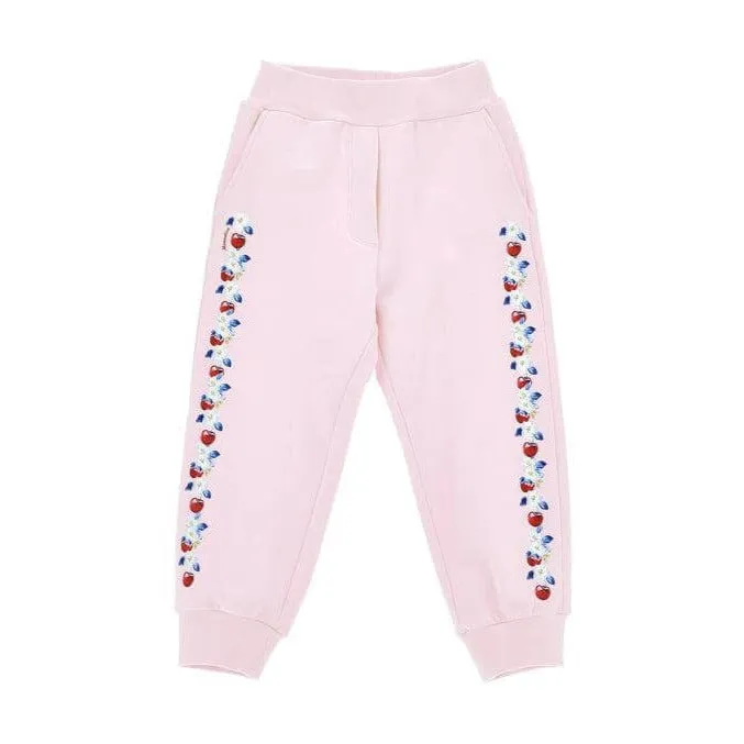 Girls Pink Cherry Joggers