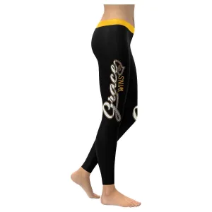 Grace Wins Funny Christian Jesus Gospel Faith Upf40  Womens Leggings - Christian Leggings For Women