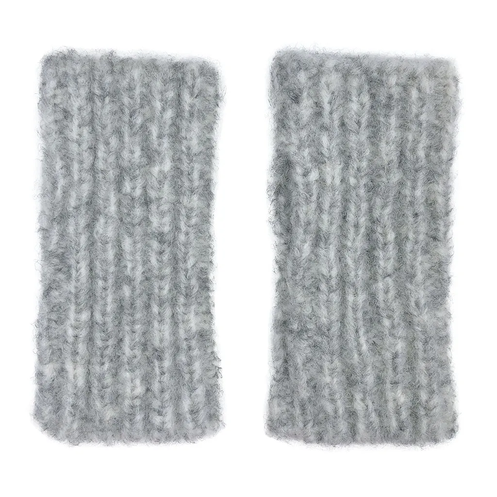 Gray Ribbed Alpaca Gloves by SLATE   SALT