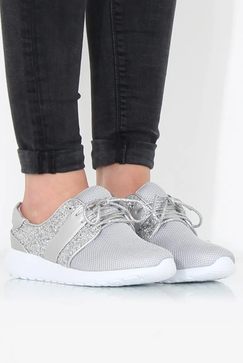 Grey Glitter Trainer - Rio