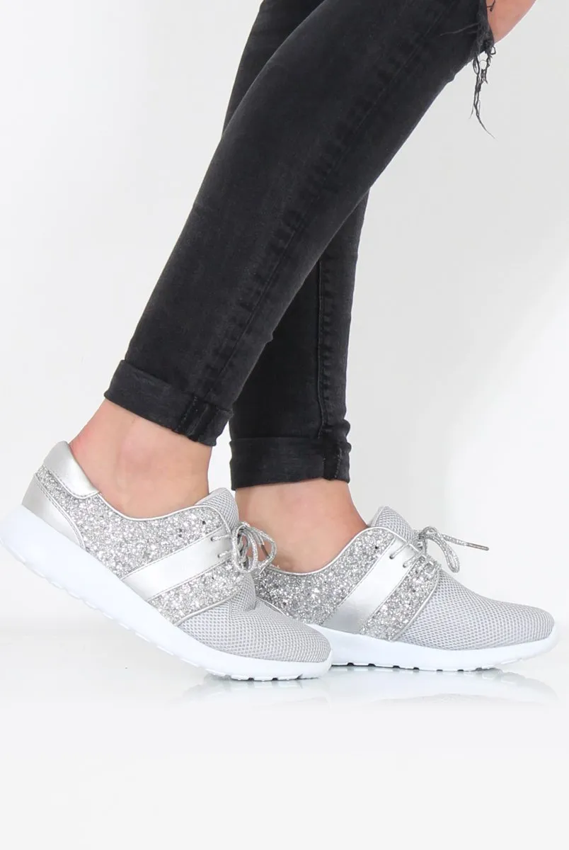 Grey Glitter Trainer - Rio