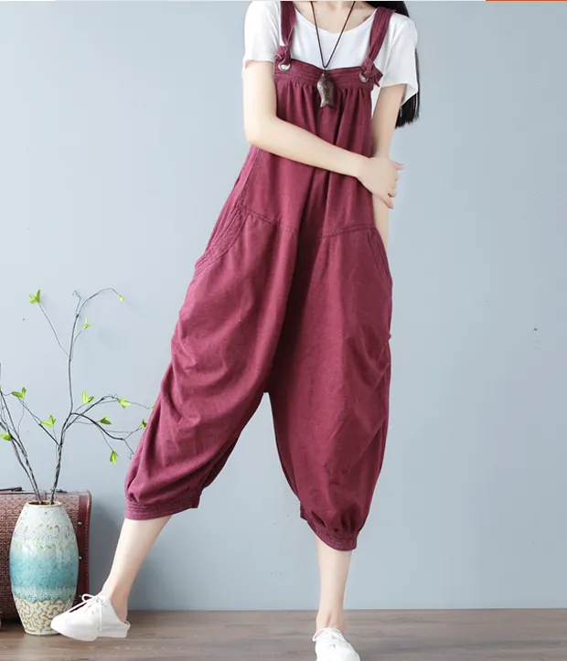 Handmade Denim Casual Spring Denim Overall Women Jumpsuits