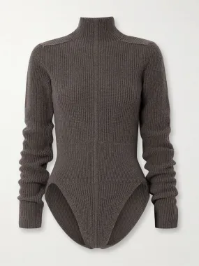 Headon knitted cashmere and wool-blend turtleneck bodysuit