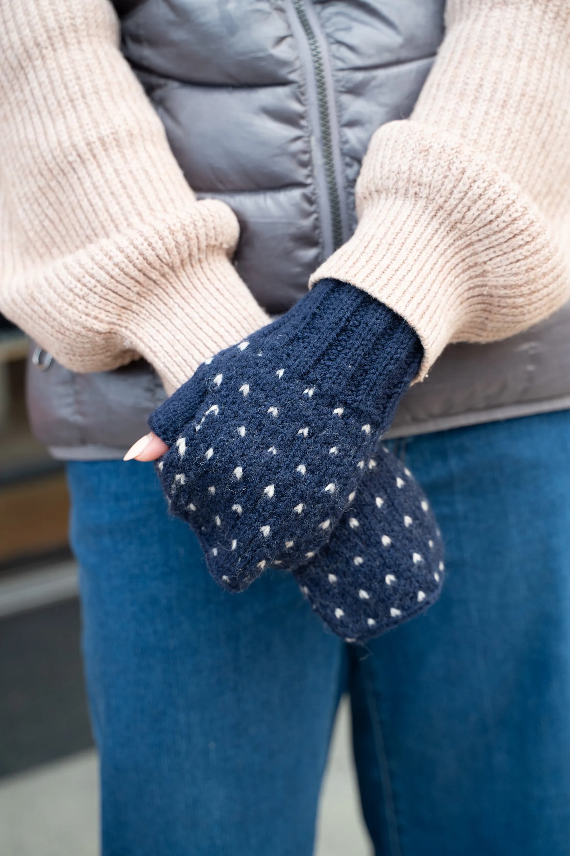 Hearts Fingerless Gloves