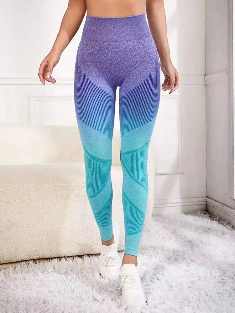 High-Waist Seamless Push-Up Yoga Legging for Fitness and Gym Sports