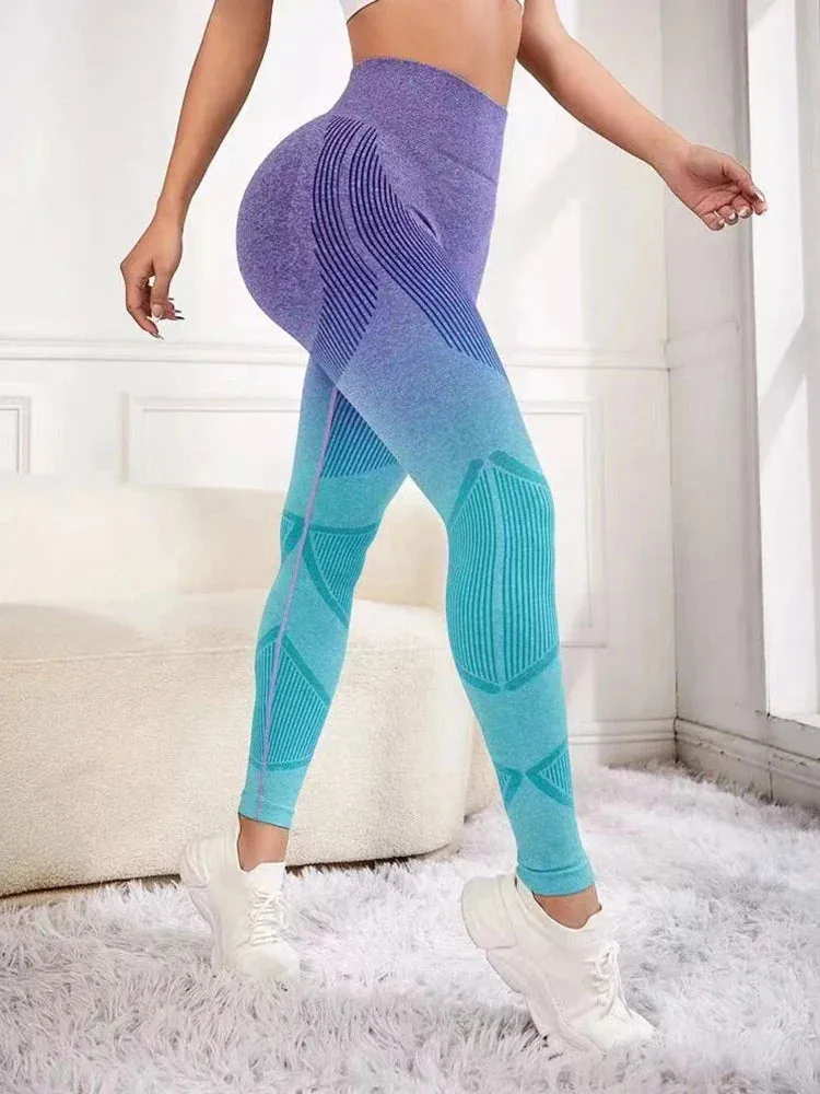 High-Waist Seamless Push-Up Yoga Legging for Fitness and Gym Sports