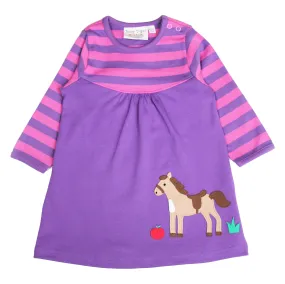 Horse appliqué long sleeve dress