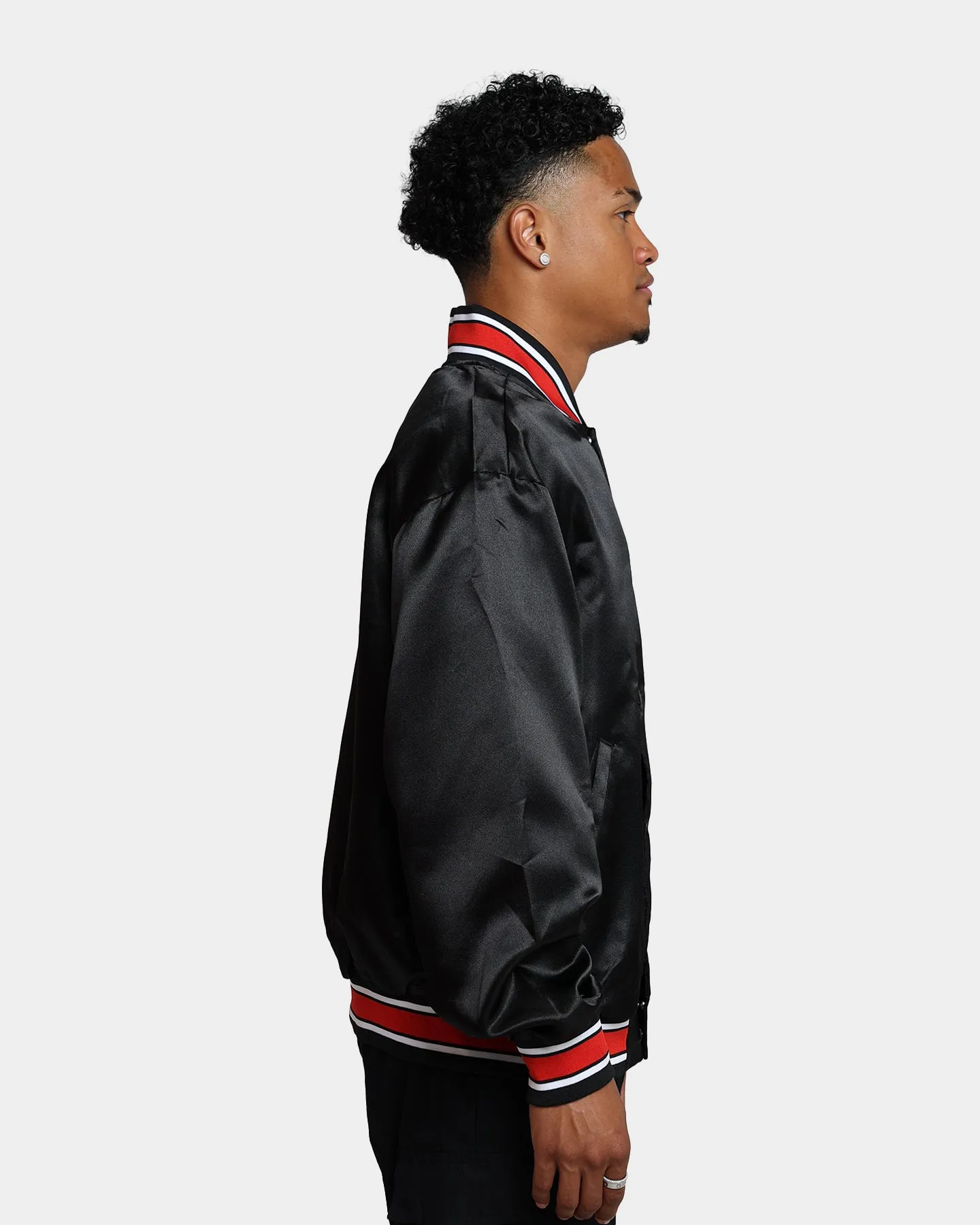 HUF Crackerjack Satin Baseball Jacket Black