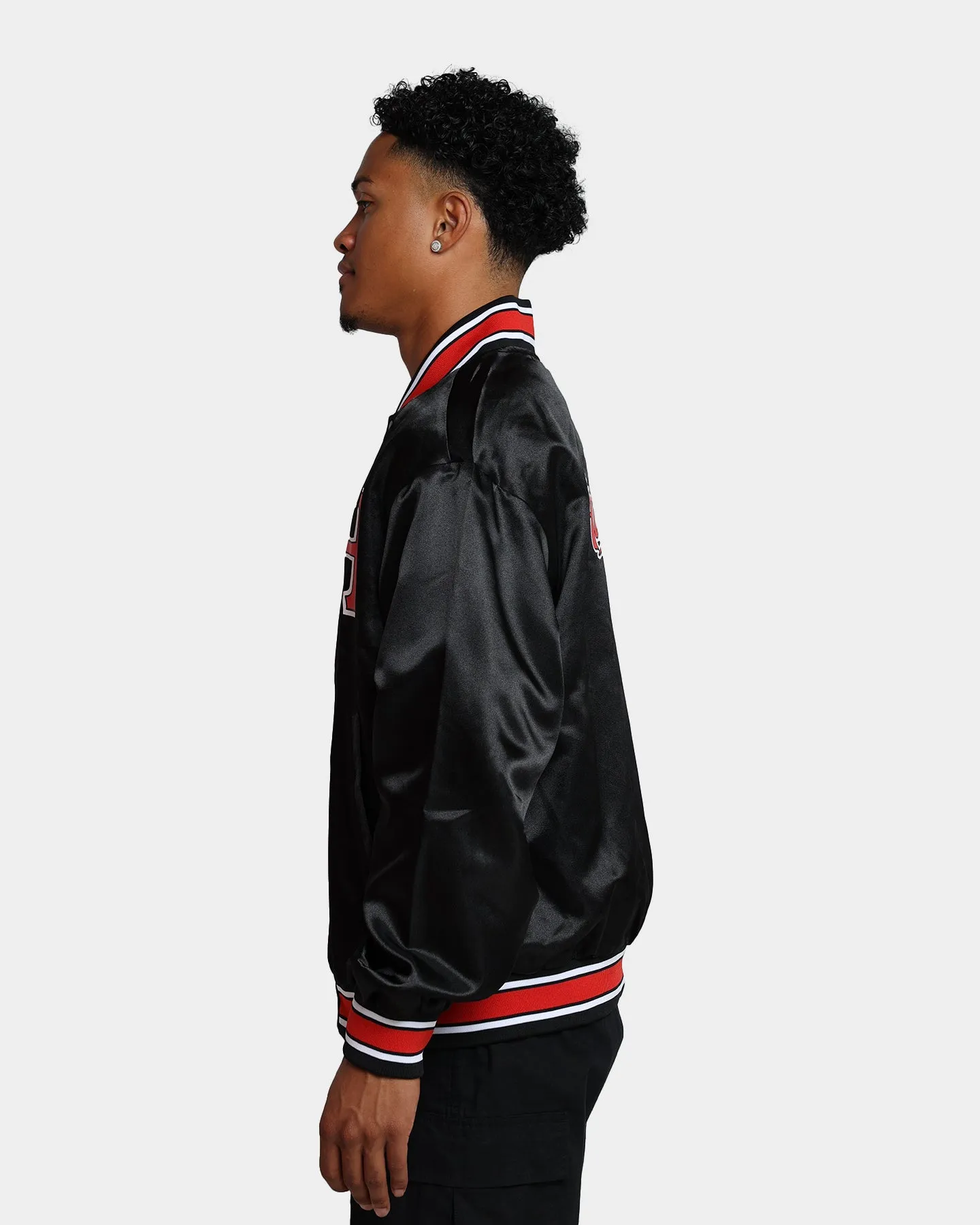 HUF Crackerjack Satin Baseball Jacket Black