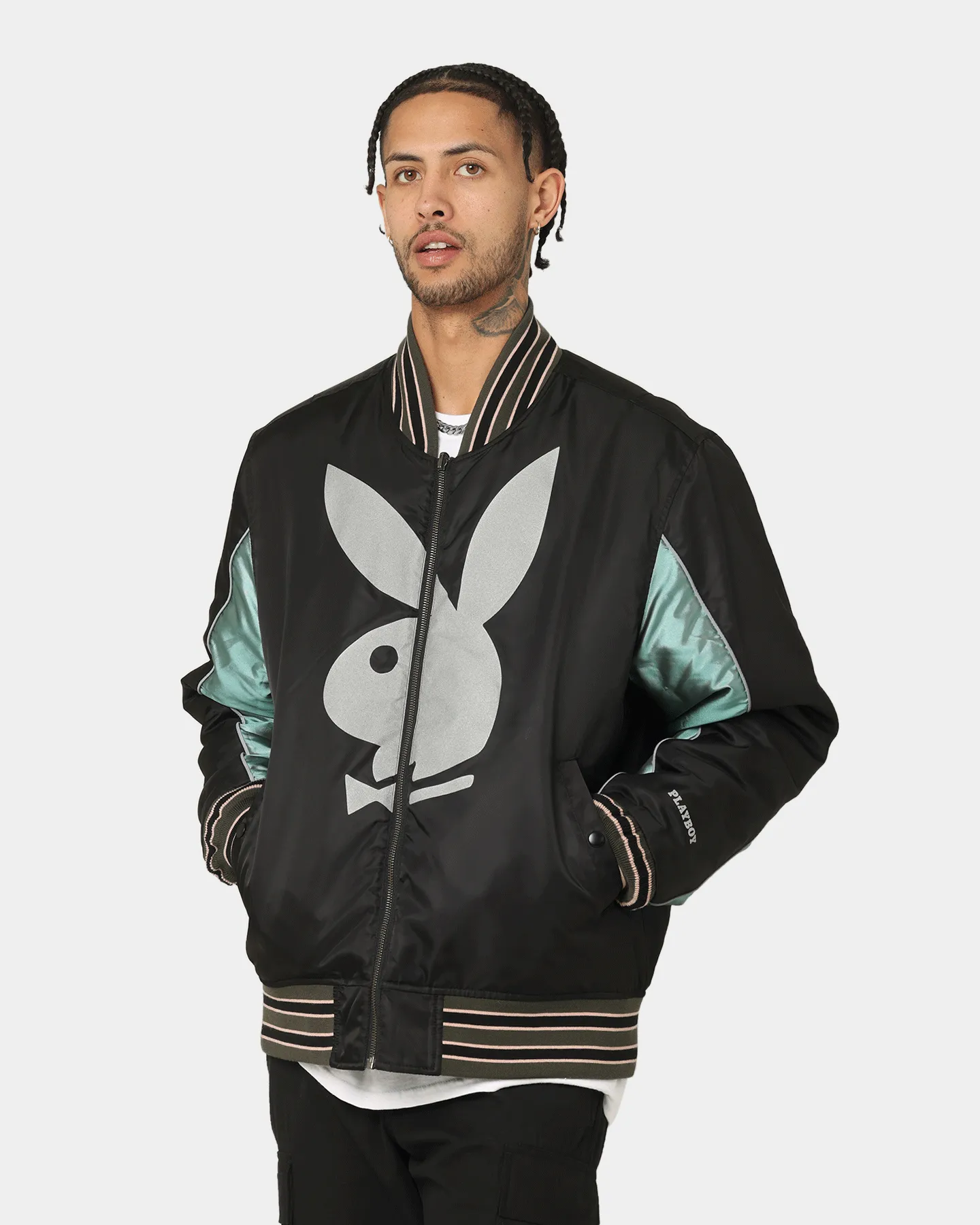 HUF X Playboy Reversible Bomber Jacket Black