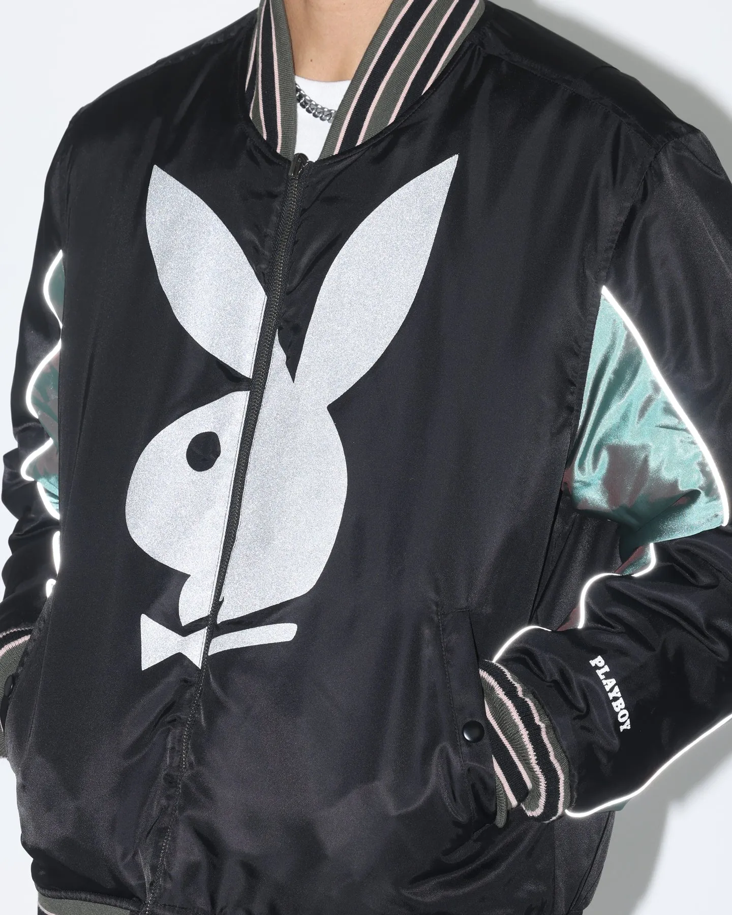 HUF X Playboy Reversible Bomber Jacket Black