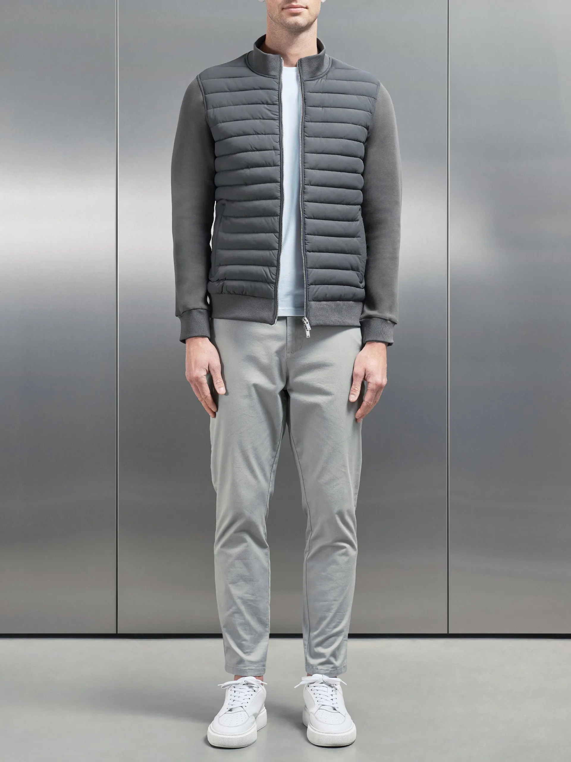 Hybrid Quilted Jacket in Grey