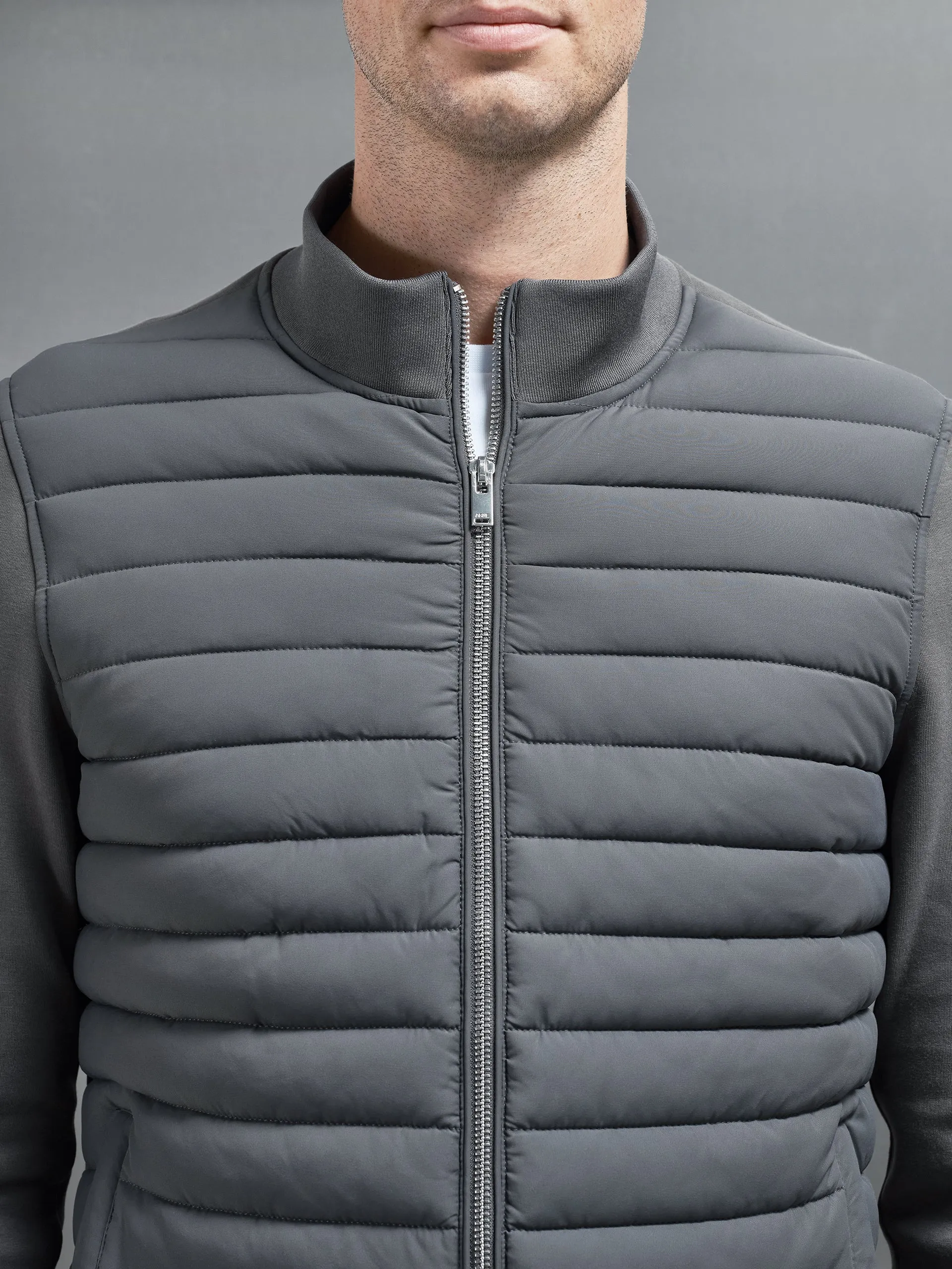 Hybrid Quilted Jacket in Grey