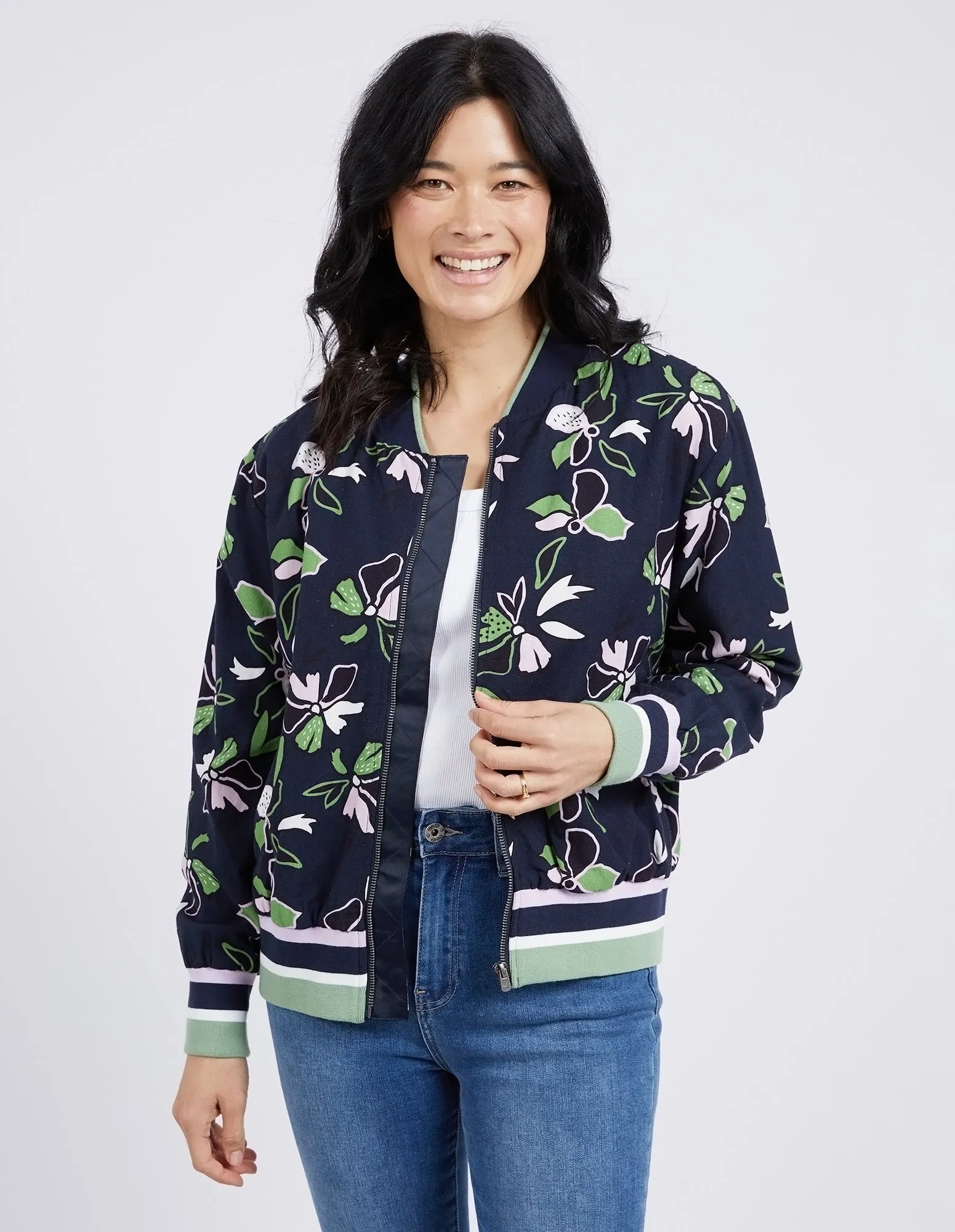 Idyll Floral Print Bomber Jacket