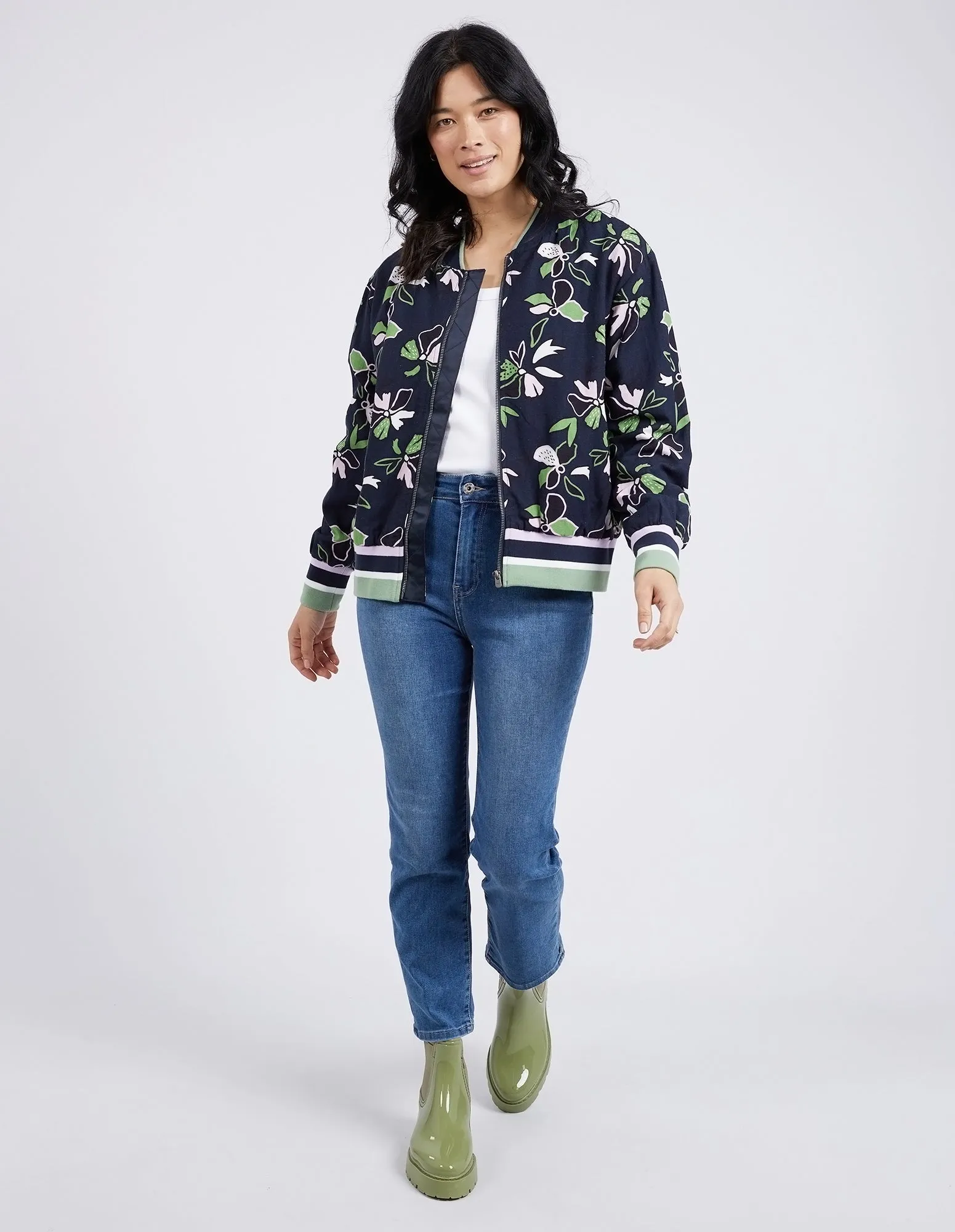 Idyll Floral Print Bomber Jacket