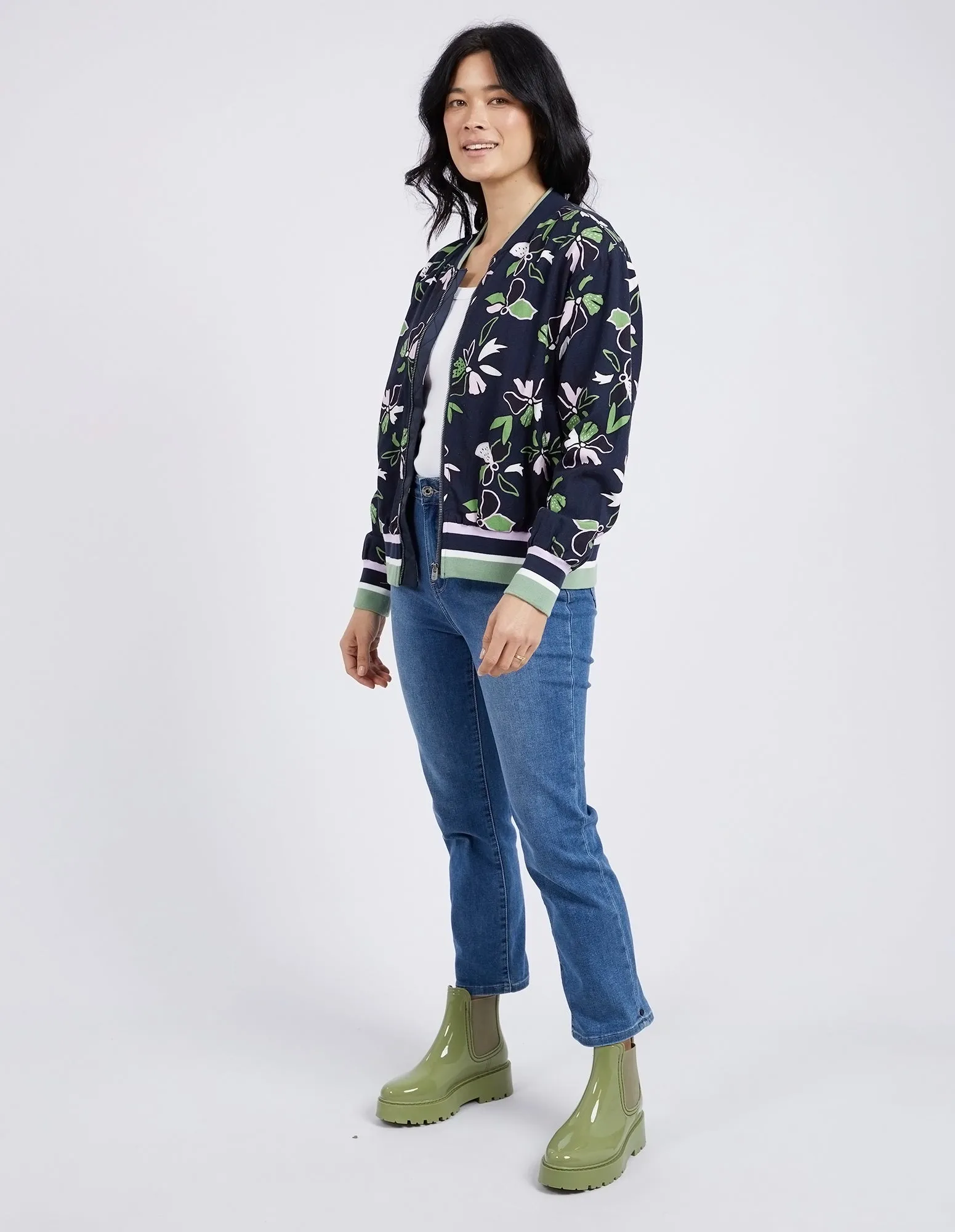 Idyll Floral Print Bomber Jacket