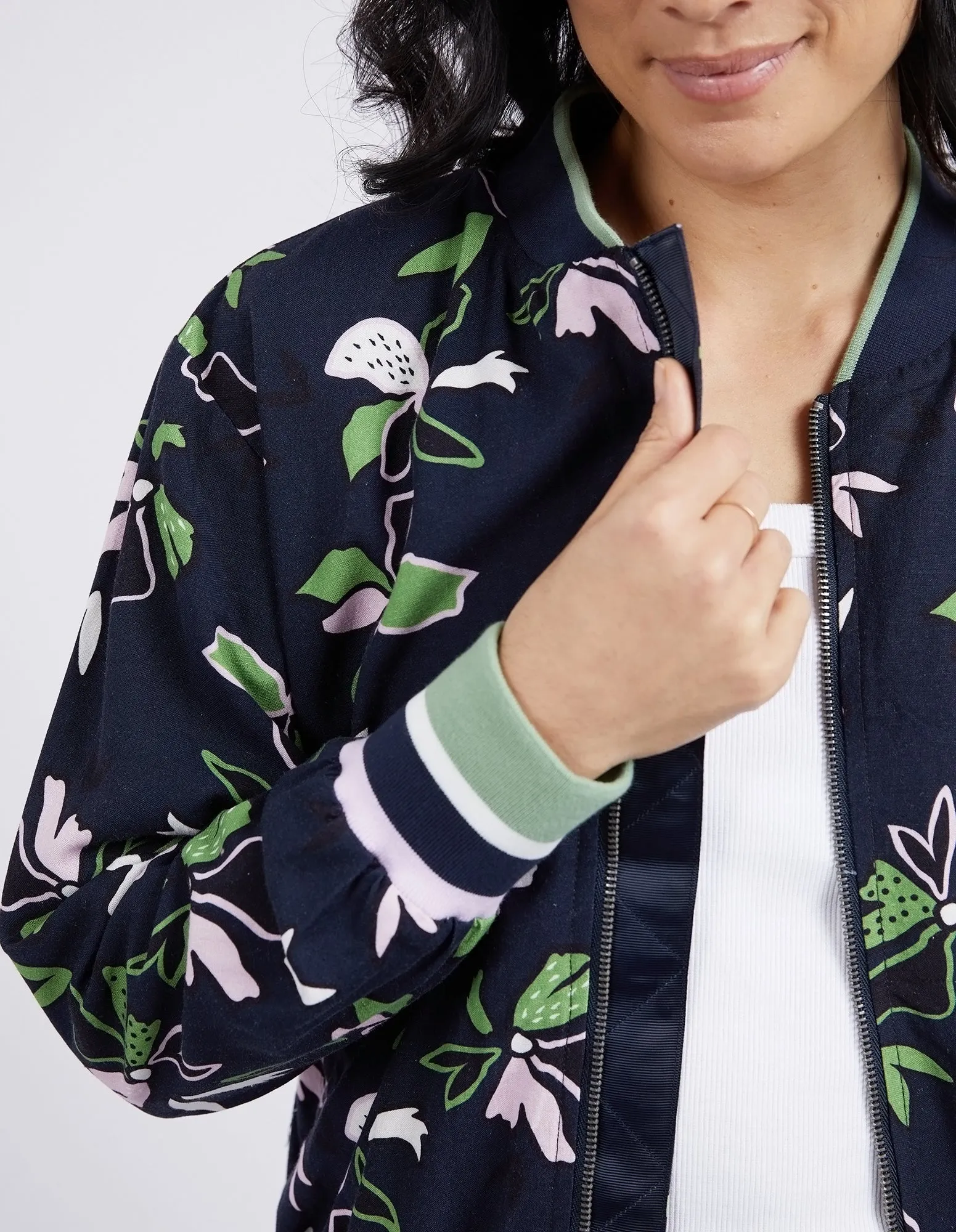 Idyll Floral Print Bomber Jacket