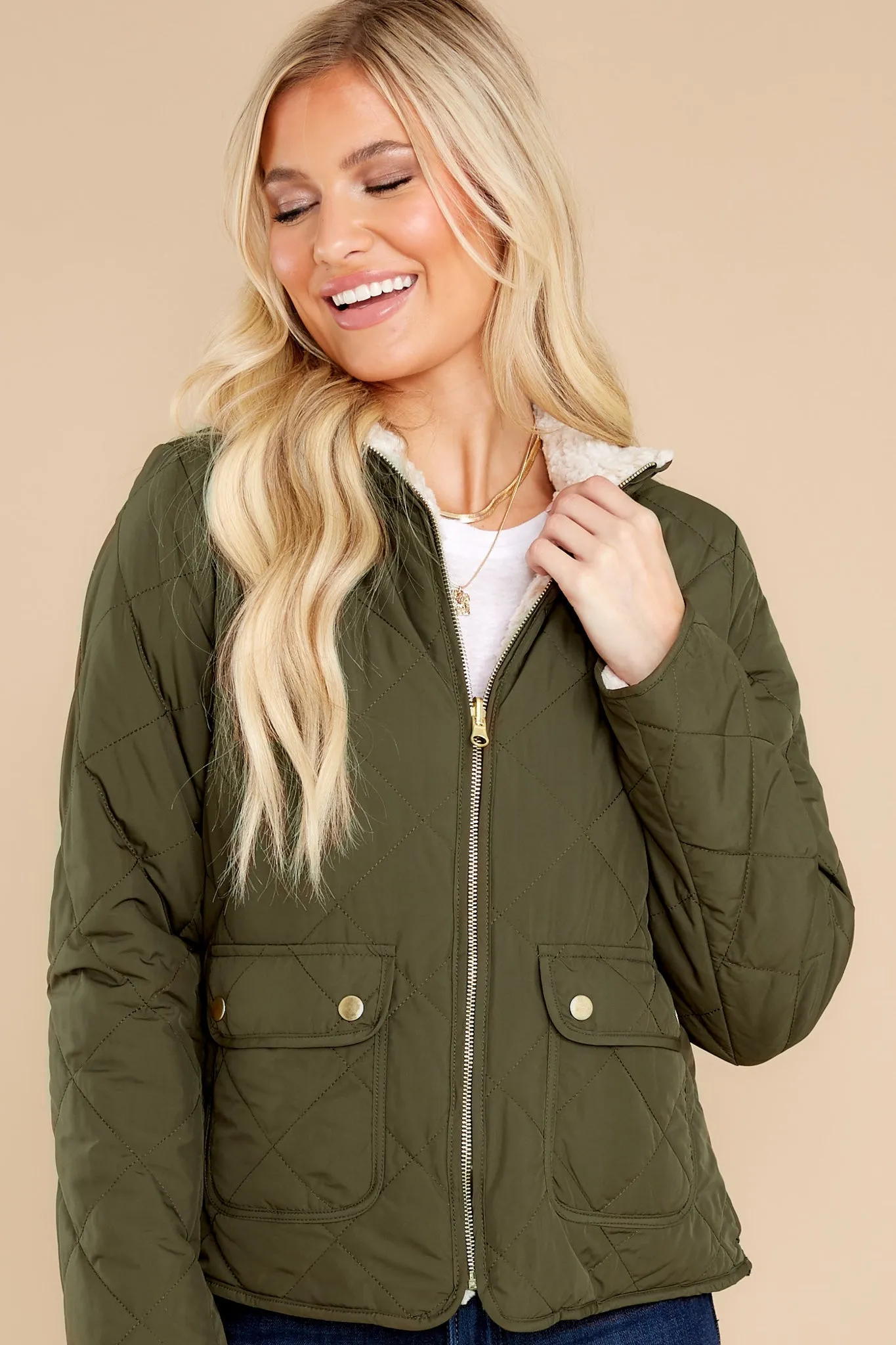 Irresistible Feeling Olive Reversible Jacket