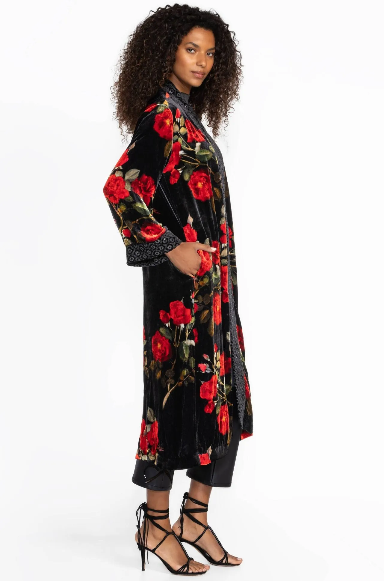 Johnny Was - Velvet Kimono Coat in Rosana