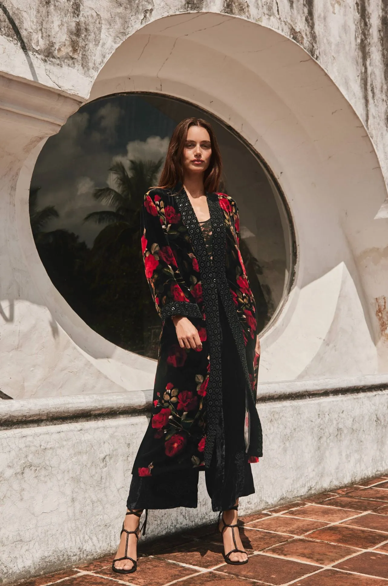 Johnny Was - Velvet Kimono Coat in Rosana