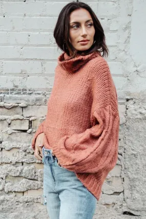 Jolene Turtleneck Sweater in Rust