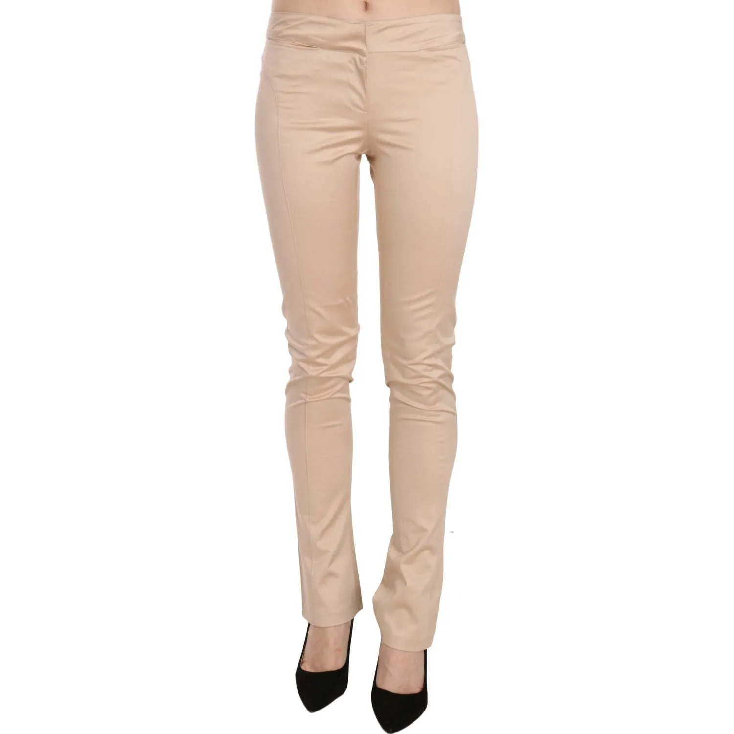 Just Cavalli Elegant Cream Low Waist Skinny Trousers