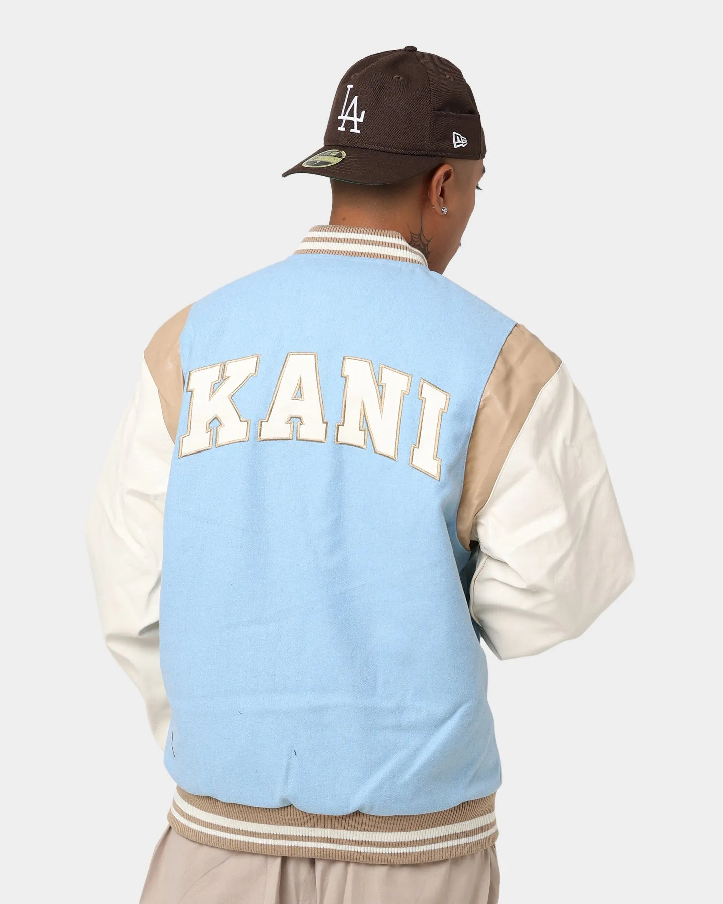 Karl Kani OG Colour Block College Jacket Light Blue