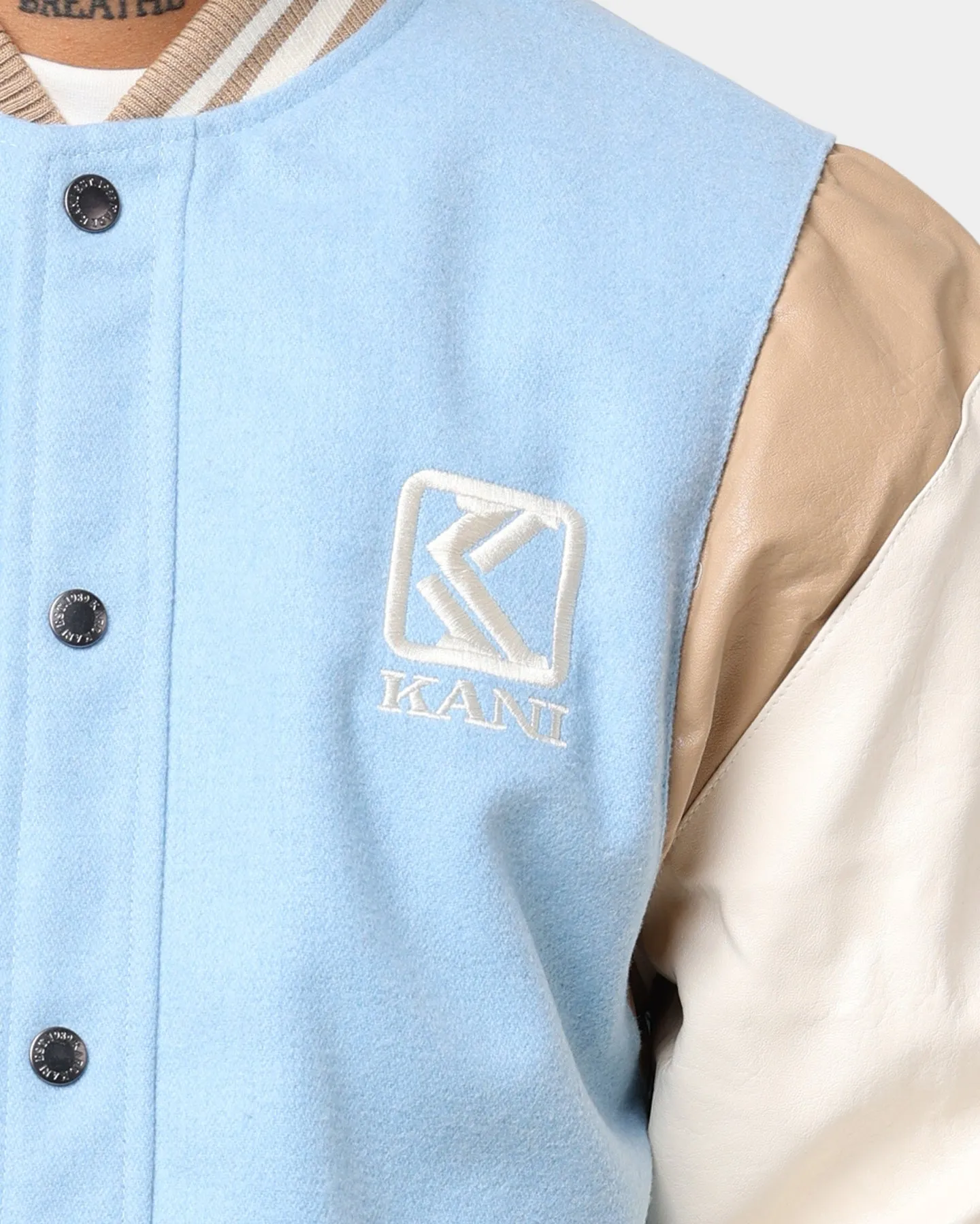 Karl Kani OG Colour Block College Jacket Light Blue