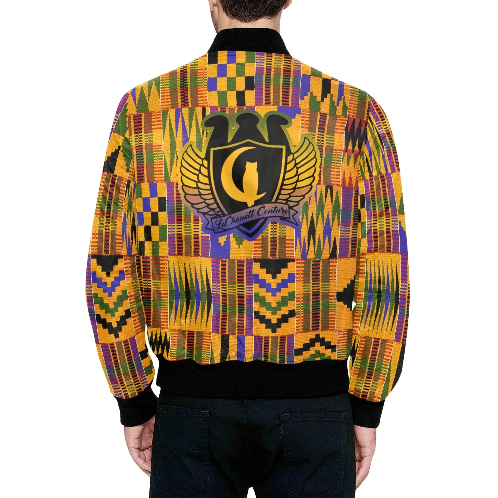 KENTE ATEF All Over Print Quilted Bomber Jacket for Men