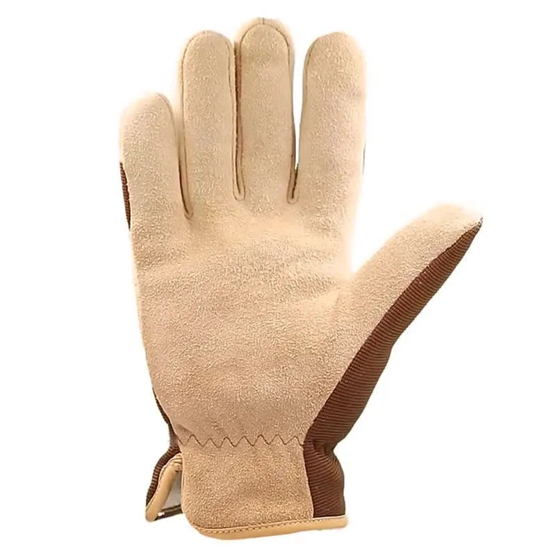 Khaki Deerskin Cold-Proof Thickened Warm Gloves